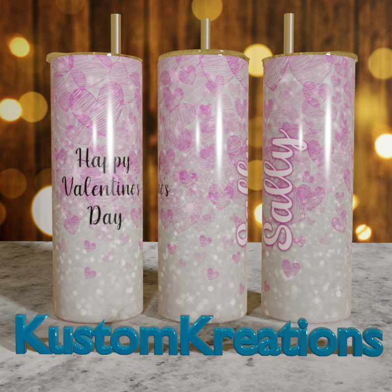 Painted Heart Valentines Day Custom 20 oz Tumbler - Teeruto